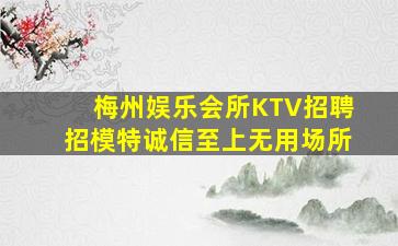梅州娱乐会所KTV招聘招模特诚信至上无用场所